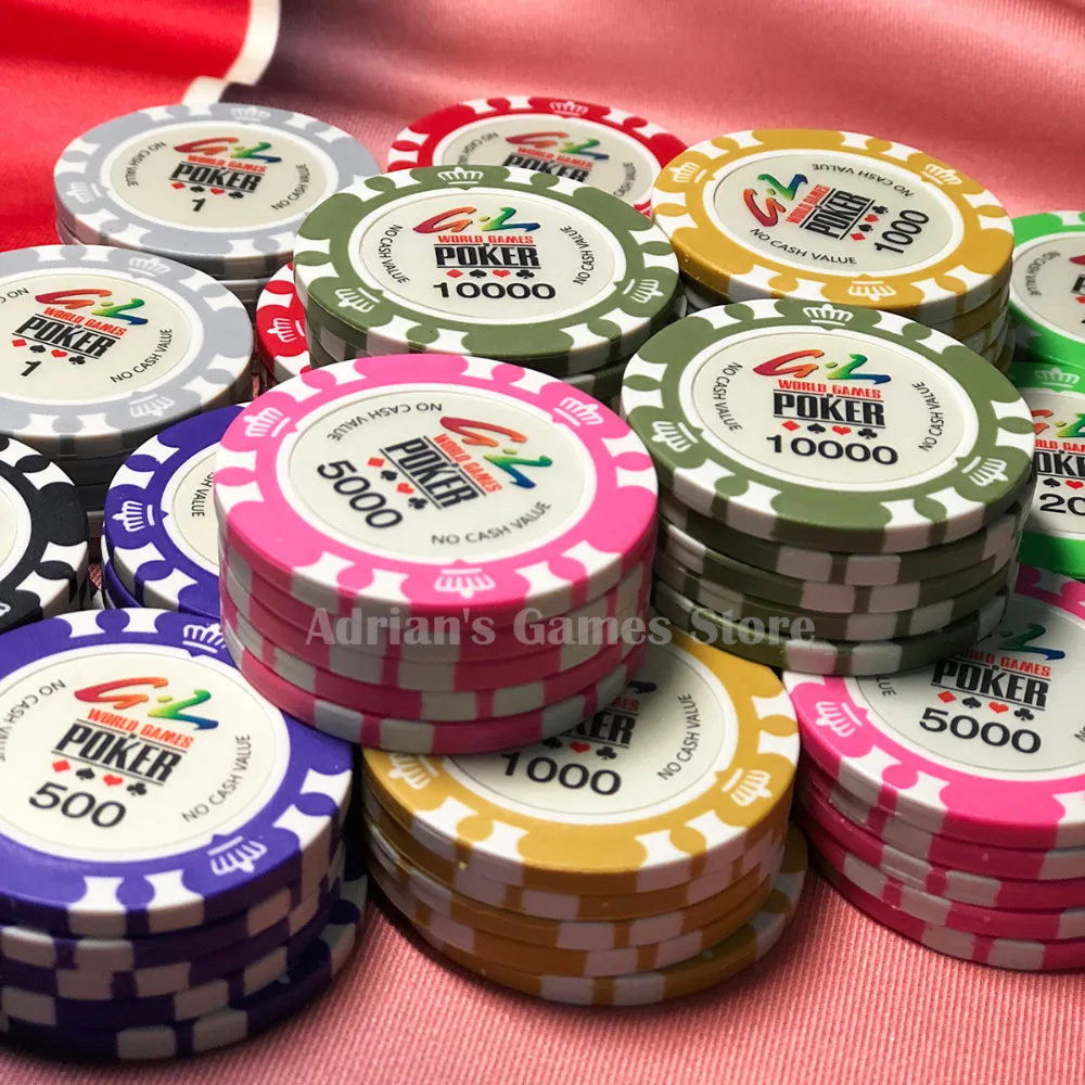 100個世界大会ポーカーチップボックスクラウンpockerチップセットテキサスホールデムカジノゲームトークン Aliexpress スポーツ エンターテイメント