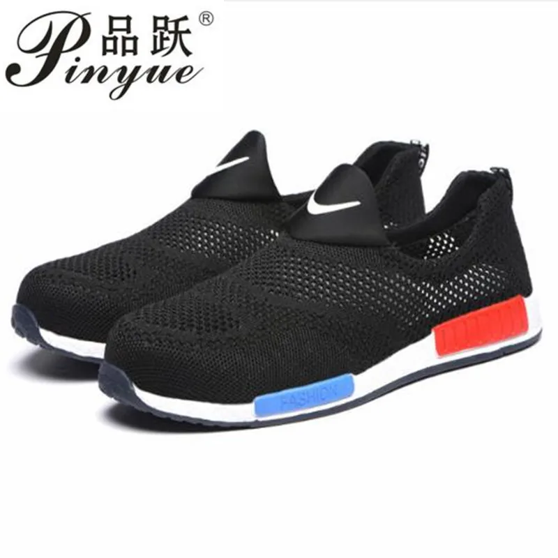 

Fashion Breathable Safety Shoes Men Summer Lightweight Work Shoes Steel Toe Soft Bottom Puncture-proof Safety Work Boots For Men