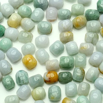 

10 pcs Natural jade a cargo jade three small parts of tortoise shell inlaid jade jewelry accessories woven DIY