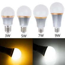 led bulb lights E27 led lamp 3W5W7W9W dimmable warmwhite3000k naturewhite4000k white6000k AC85to265V