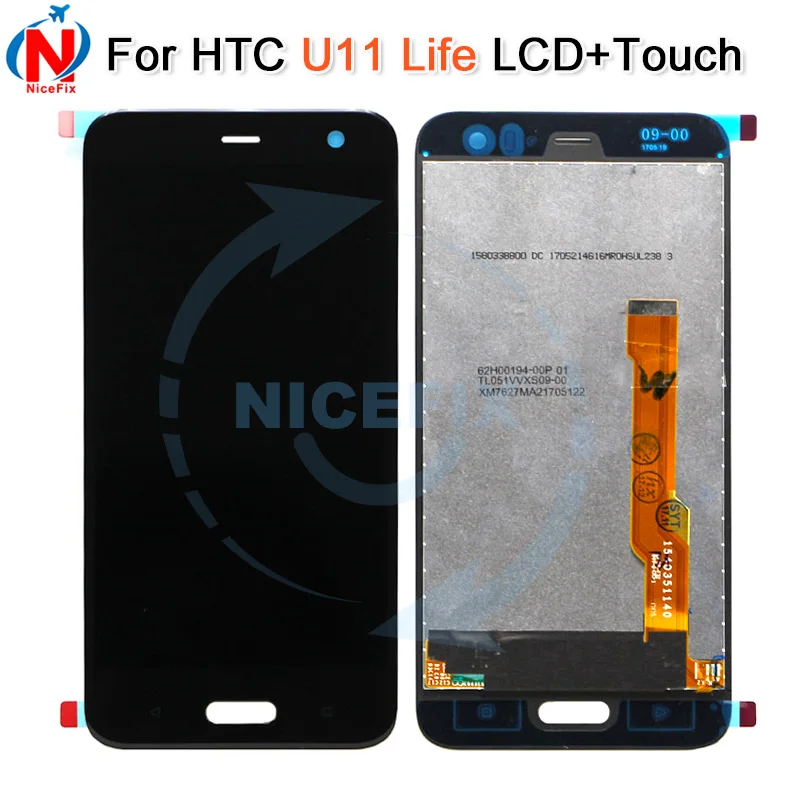 Для HTC U11 Lite / Life LCD дисплей кодирующий преобразователь сенсорного экрана в сборе