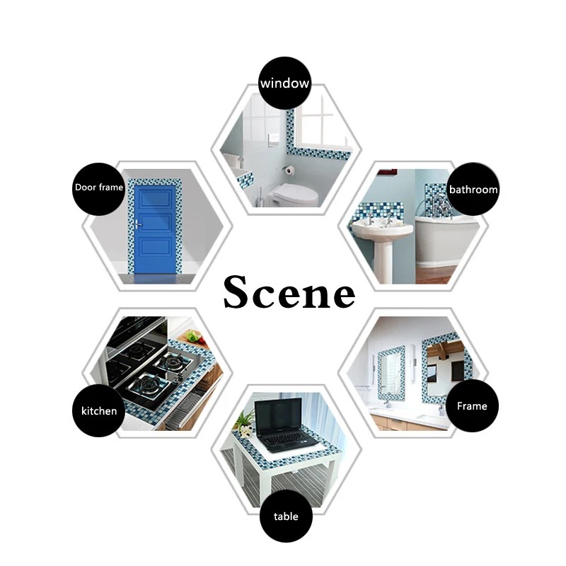 20pcs/set Self Adhesive Mosaic Tile Sticker,Kitchen Backsplash Bathroom Wall Tile Stickers Decor Waterproof Peel&Stick PVC Tiles