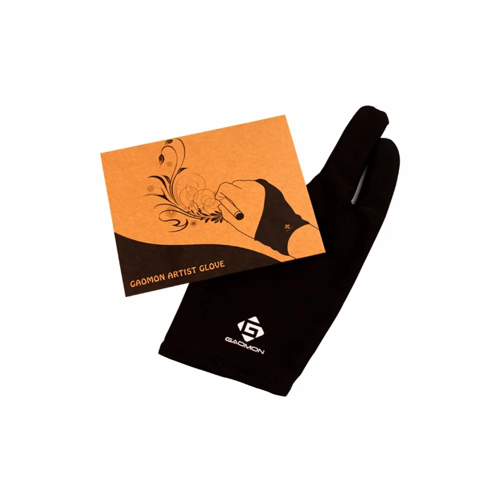 Tanie GAOMON dwupalcowy antypoślizgowy czarny artysta rękawica Lycra do tabletu graficznego kaseton led długopis bezpłatny rozmiar