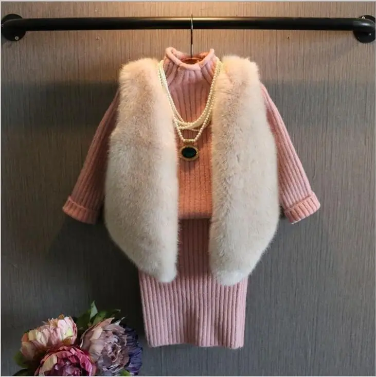 

Autumn winter children imitation fox fur fur vest girl fashion warm jacket children warm and comfortable clothes