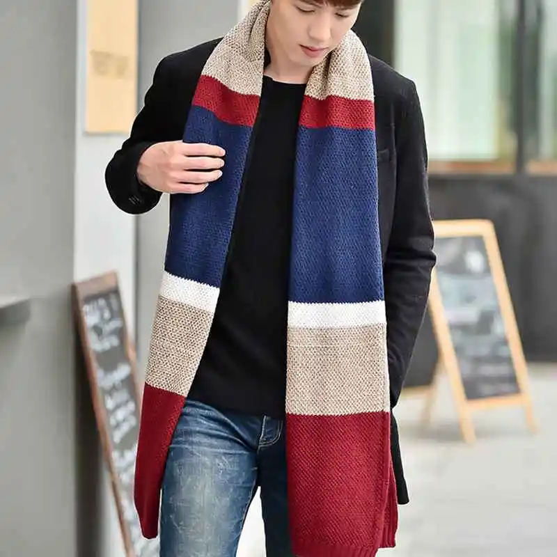 2016 New Scarf Men Striped Patchwork font b Tartan b font Foulard Referal Luxury Brand Bufandas