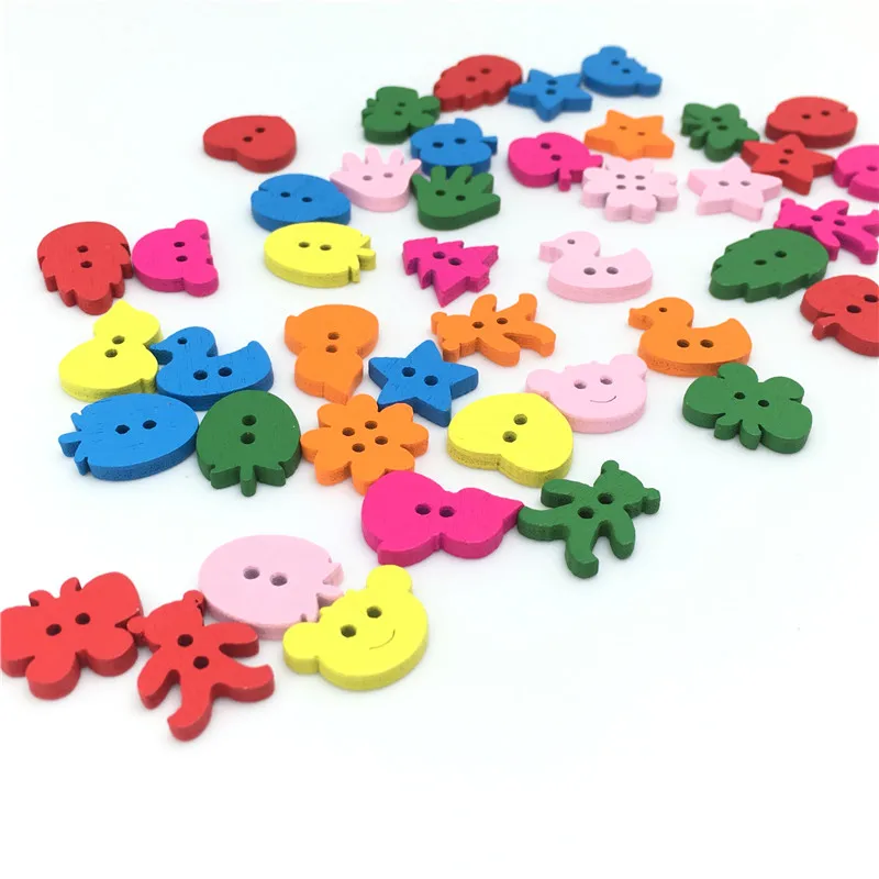 100 шт Случайные Смешанные конфеты красочные кнопки формы щенка для детей, Швейные аксессуары, пуговицы 7NK229