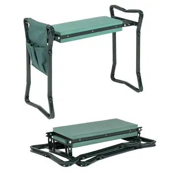 

Folding Garden Chair Kneeler and Seat with1 Bonus Tool Stainless Steel Garden Stool with EVA Kneeling Pad Bearing 150KG