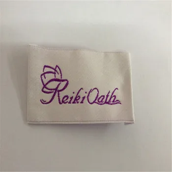 

Customized 3.5*8.3cm high density Garment woven label with end folded back