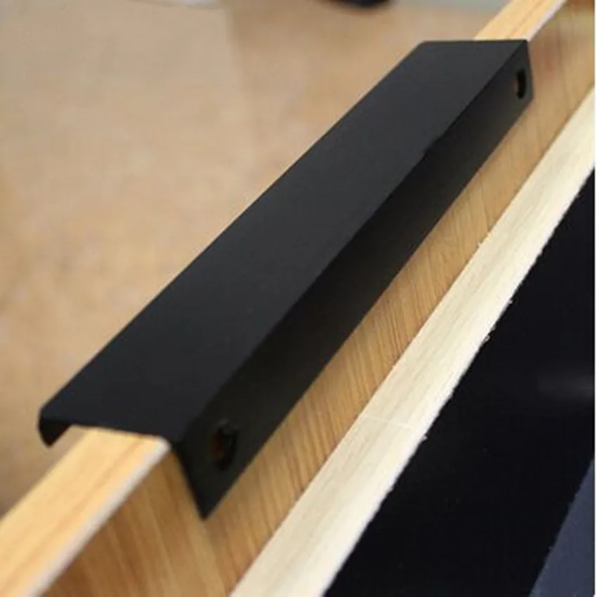 96MM 128MM 160MM Modern simple cabinet door edge sealing handles antique black drawer dresser hide pull knob 5\