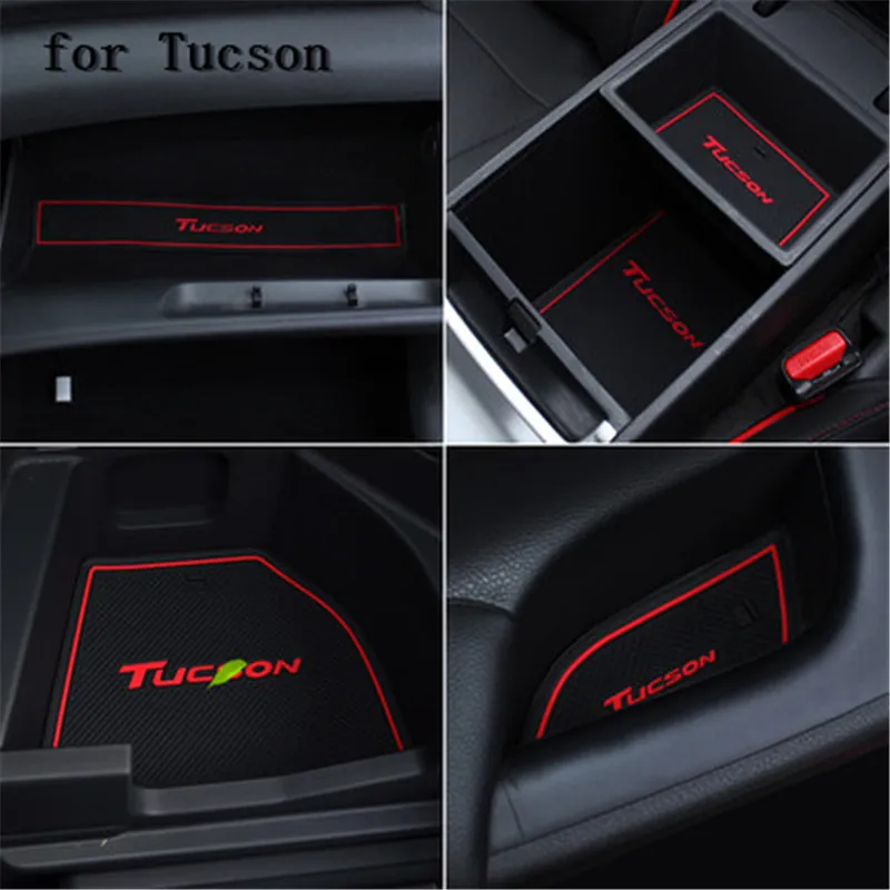 Силикагель слот для ворот коврик чашки Нескользящая Накладка Hyundai Tucson 2015 2016 2017 2018