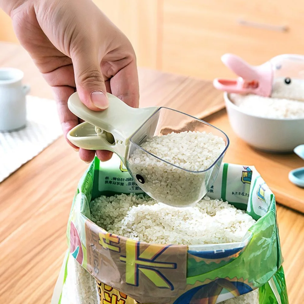 Кухонные принадлежности креативная Форма головки утки многофункциональная пластиковая лопатка для риса с прищепка для пакетов милая маленькая ложка утконоса