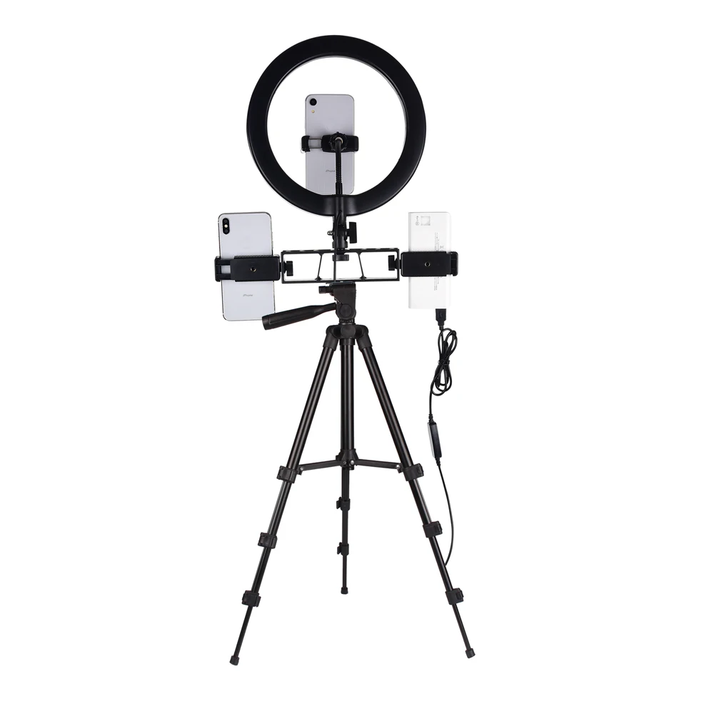 Video Light 26 CM Annular Lamp LED Ring Light for Youtube Photo Shooting Tripod for Camera Photography Studio with Phone Holder