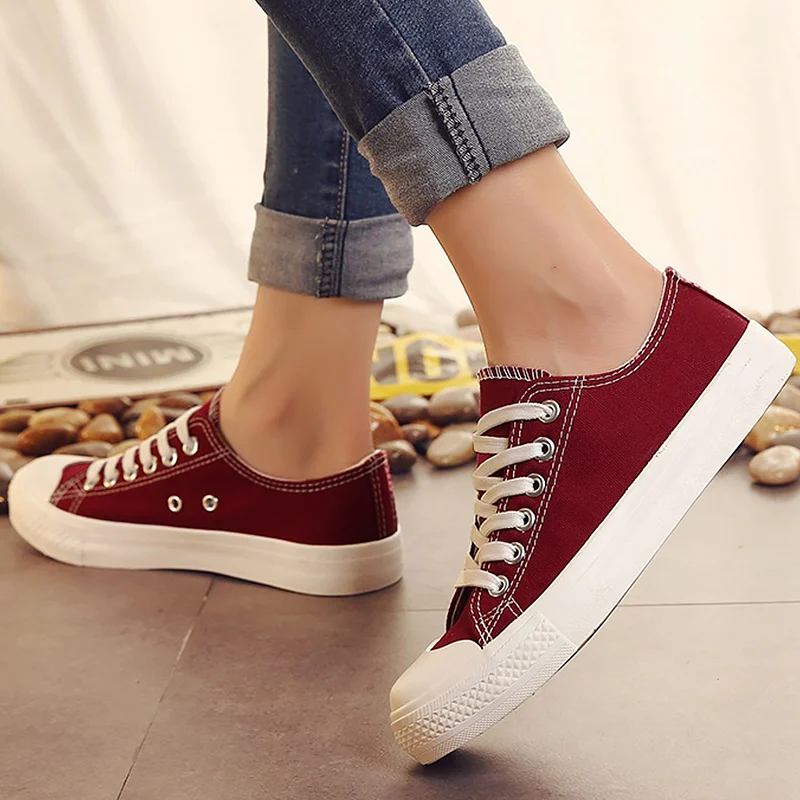 

Fashion women shoes spring/autumn 2018 trendy candy colors girls sneakers canvas shoes flats damen schuhe size 35-40