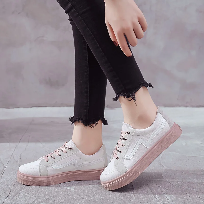 

2018 Hot Women Flats Spring Autumn Comfortable Canvas Shoes Female Shoes Casual Flat Woman Shoes Sneakers Platform Lady Footwear