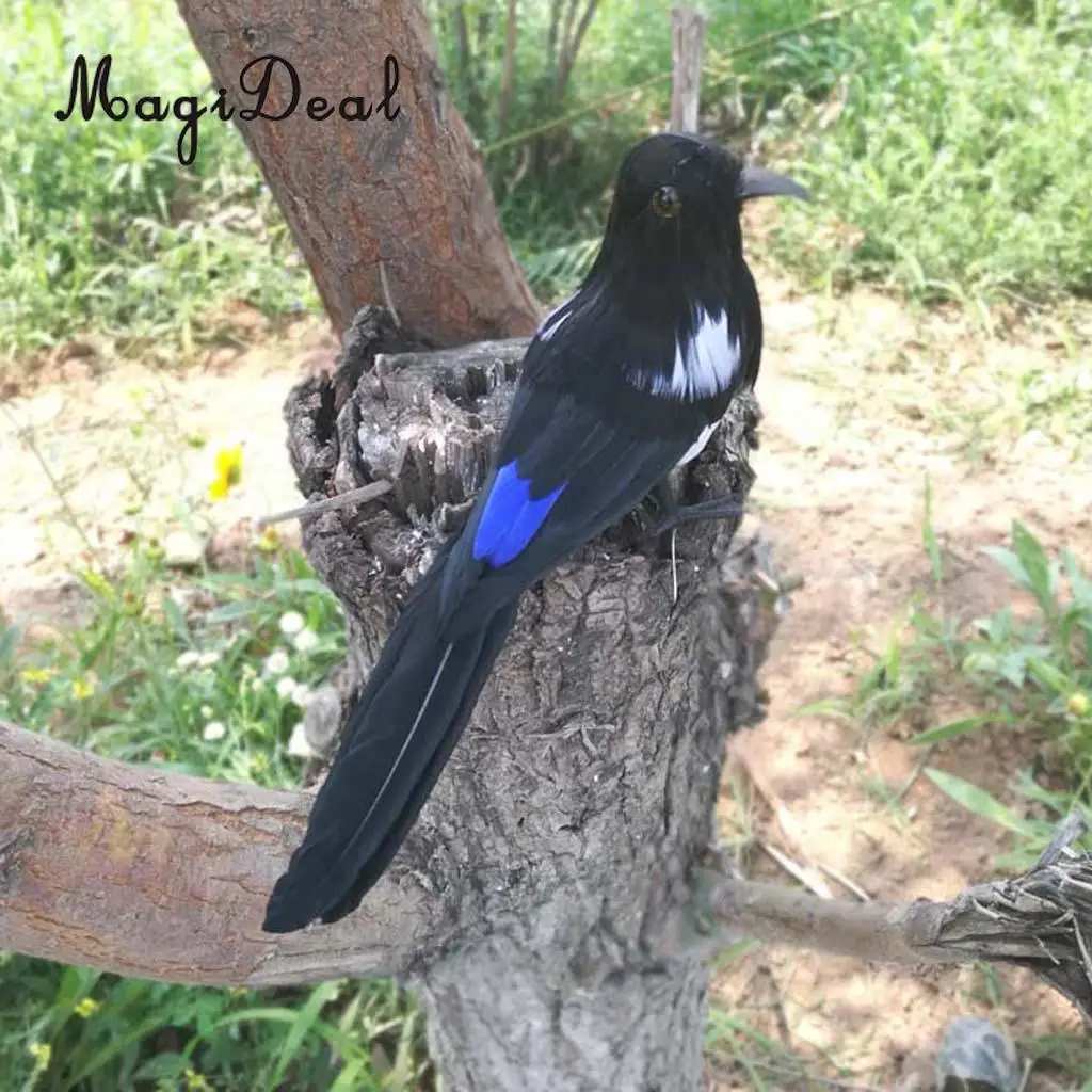   2pc/set Lifelike Raven Magpie Birds for Garden Halloween Wedding Yard Decoration