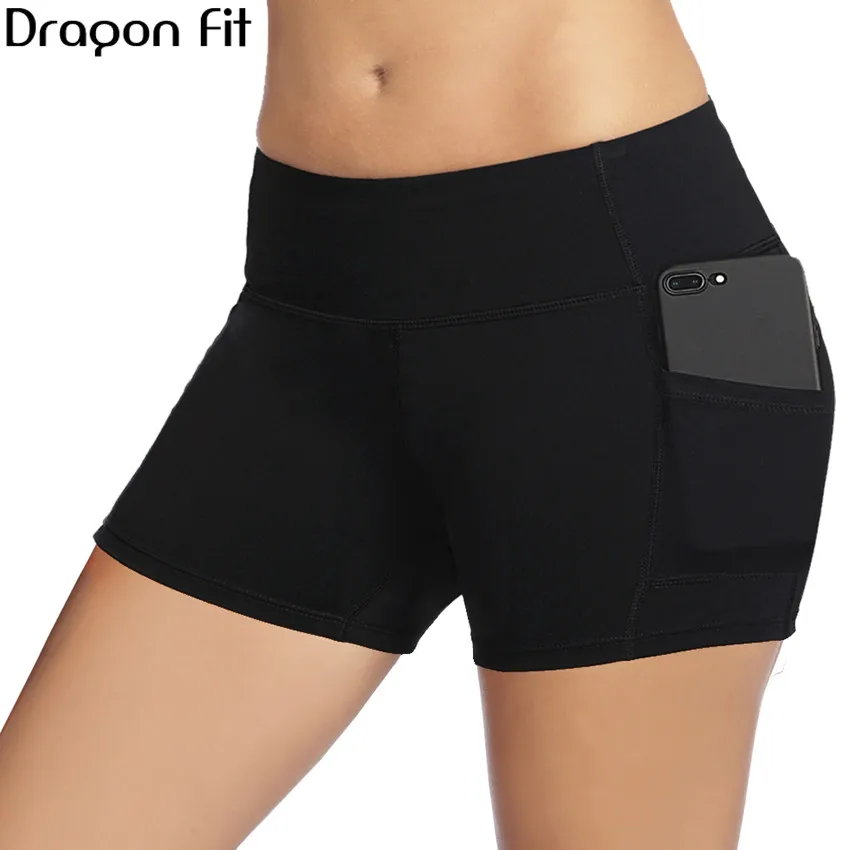 Dragon Fit New Workout Sport Shorts Women Summer Elastic Waist Quick Dry Gym Yoga Shorts Female Fitness Running Shorts Female