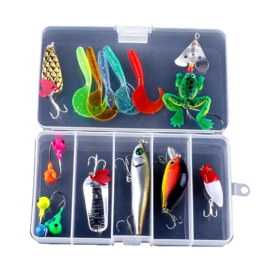 2017 NEW Multi Fishing Lure Mixed Plastic Bait Soft Lure Kit Fishing