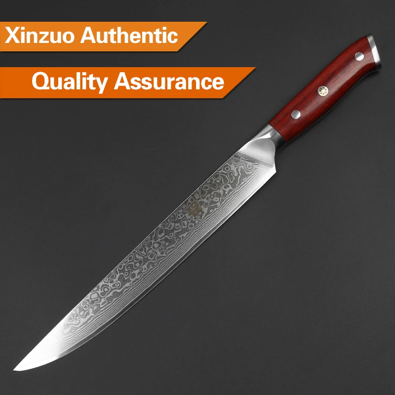 Нож мясной нож XINZUO VG10 из дамасской стали новейший профессиональный длинный шеф