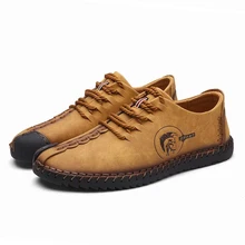 2017 New Fashion Comfortable Men Flat Shoes Superstar Lace-up Solid Genuine Leather Slip On Shoes Men Causal Breathable Loafers