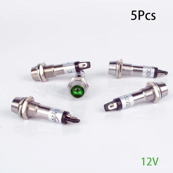 

5Pcs Signal Lamp Pilot Control Indicator Light Light Panel Anti-shock Safe For Home Appliances 12/24/220V 8mm Hole 12V 24V 220V