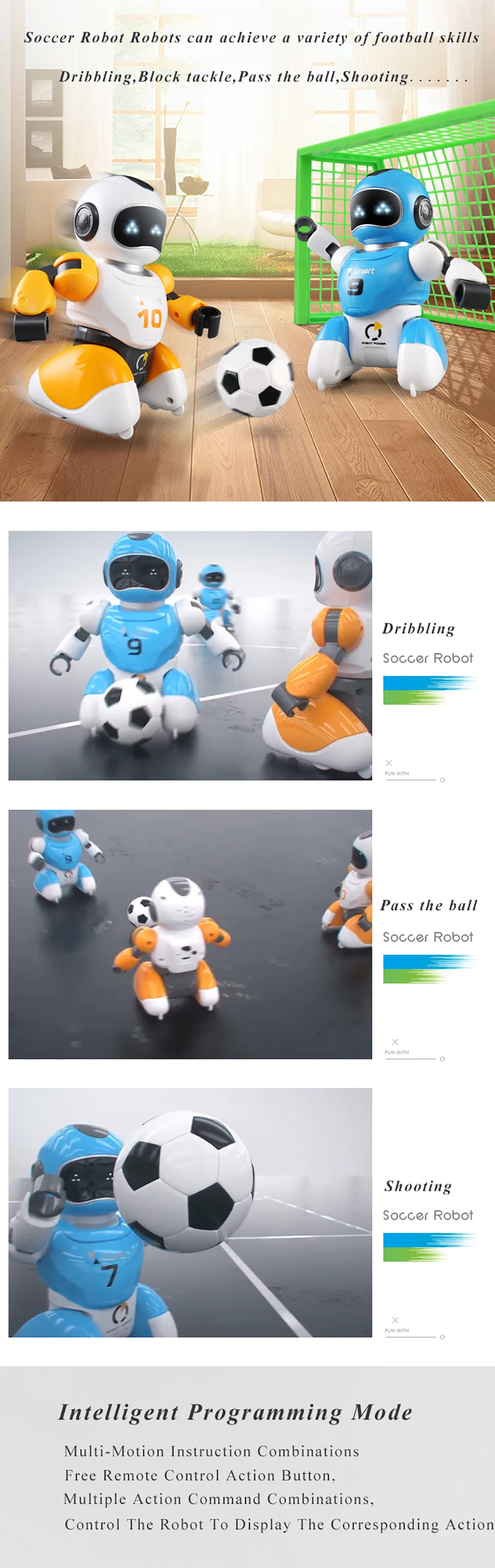 Умный пульт дистанционного управления, игровой футбольный робот, боевые игрушки, Электрический Поющий танцующий футбольный робот для детей, детские игрушки