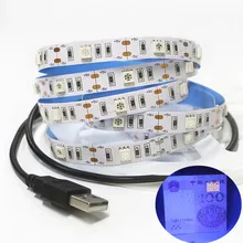 Tira roxa usb 5050 uv ultravioleta, 30led/m, não é à prova d' água, usb 5v, lâmpada de fita uv para festa de fluorescência de dj