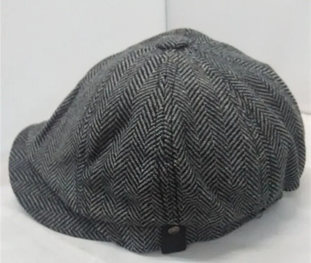 Твидовая Кепка Гэтсби с узором в елочку, Мужская Шерстяная кепка плюща, Кепка для вождения в гольф, плоская кепка для мужчин, Зимняя кепка