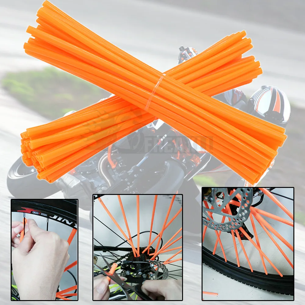 

Motocross Dirt Bike Wheel Rim Spoke Skins Covers Wrap Tubes Decor Protector For triumph street triple ktm 1190 adventure trk502