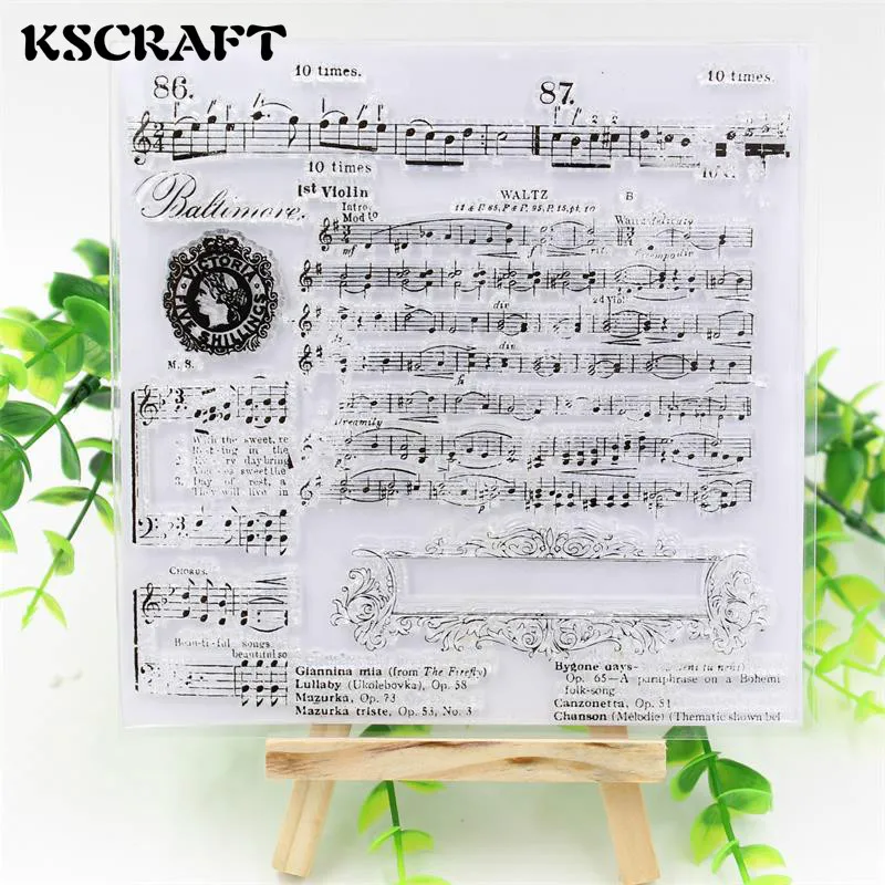 

KSCRAFT Musical Transparent Clear Silicone Stamp/Seal for DIY scrapbooking/photo album Decorative clear stamp sheets