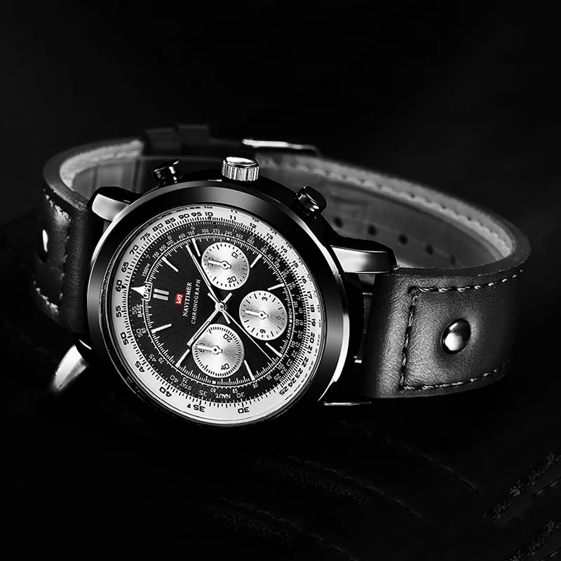 Мужские спортивные часы пилот авиация водонепроницаемые часы мужские кожаные военные кварцевые часы лучший бренд Роскошные мужские наручные часы для мужчин