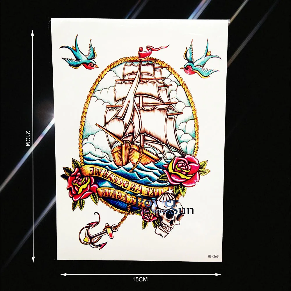 Autocollant De Tatouage Dhirondelle De Bateau De Pirate