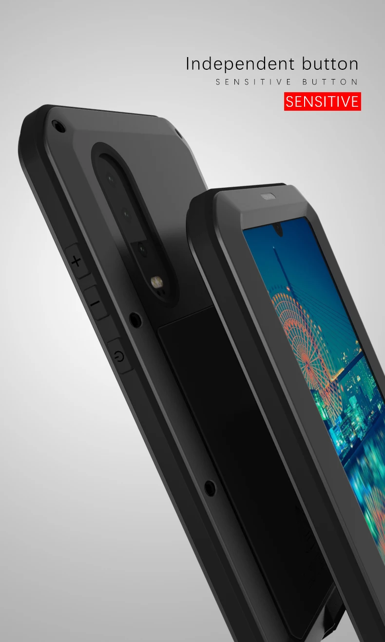 LOVE MEI Metal Waterproof Case For Huawei P30 Shockproof Cover For Huawei P30 Pro P30 Case Aluminum Protection P30 Gorilla glass