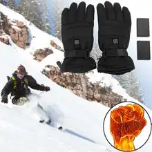 Зимние перчатки с нагревом батареи, водонепроницаемые перчатки с нагревом литиевой батареи, Умные перчатки с электрическим подогревом, утепленные внутри хлопковые теплые перчатки