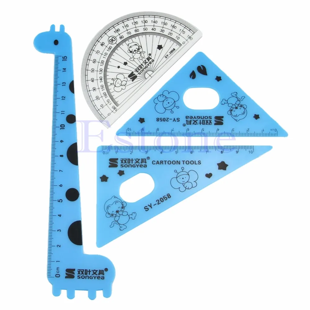 1 компл. новый милый мультфильм Жираф животного студентов правитель метр правитель Треугольники правитель
