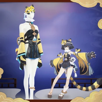

Game Onmyoji Cosplay Costume Nine life Cat Cosplay Costume Uniform Halloween Carnival Party Women Full Set Customization