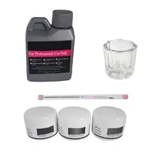 6 шт./партия, акриловая жидкая пудра, набор для дизайна ногтей, набор кистей для маникюра, нужна УФ лампа для магазина Bueaty