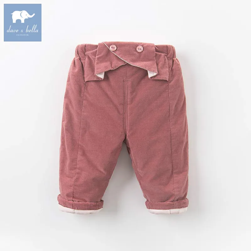 DB7022 dave bella/зимние длинные модные штаны для маленьких девочек детские штаны для малышей брюки для девочек
