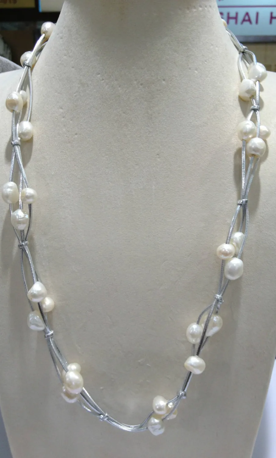 Барокко пресноводного жемчуга Цепочки и ожерелья с кожаной Повседневное модные женские туфли ювелирные изделия