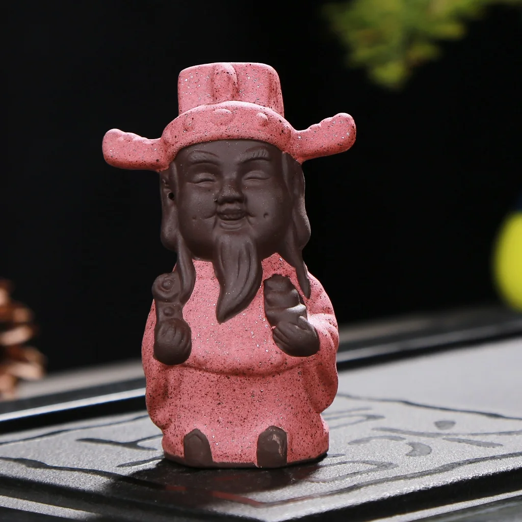 Purple Sand Little Monk Figurine Chinese Tea Pet Little Buddha Statue Tea Tray Decoration Home Tabletop Ornament