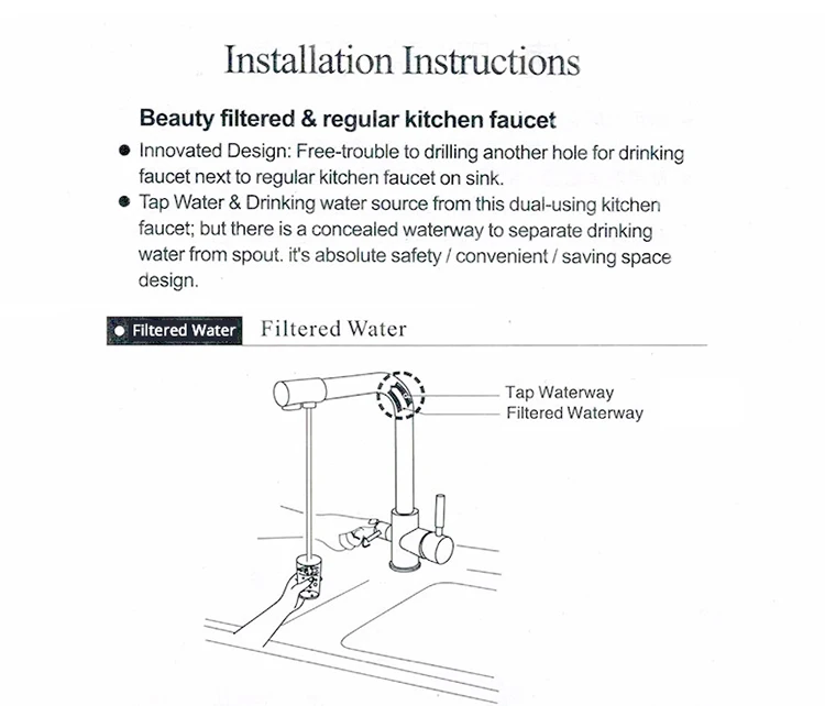 Двойная функция 3 way фильтр для воды черный Кухня кран мраморный чистой воды Кухня кран 3 way функция наполнитель Кухня кран