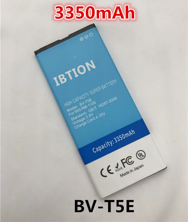3350 мА/ч BV-T5E BVT5E литий-ионный аккумулятор телефона Батарея для Nokia Lumia 950 RM-1106 |
