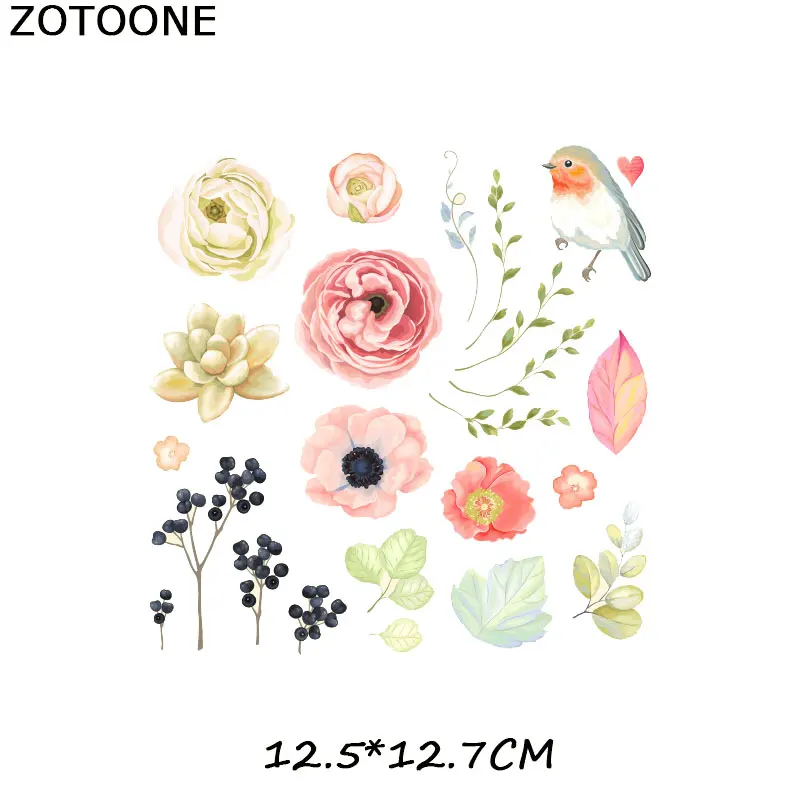 ZOTOONE Cute Various Cartoon Animal DIY Patches Iron on Transfers Children Clothes Bag Flower Decoration Washable Heat Transfer