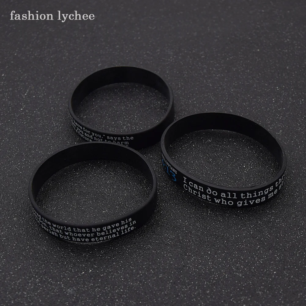 Модный силиконовый браслет lychee из 3 предметов черный цвет ювелирные изделия