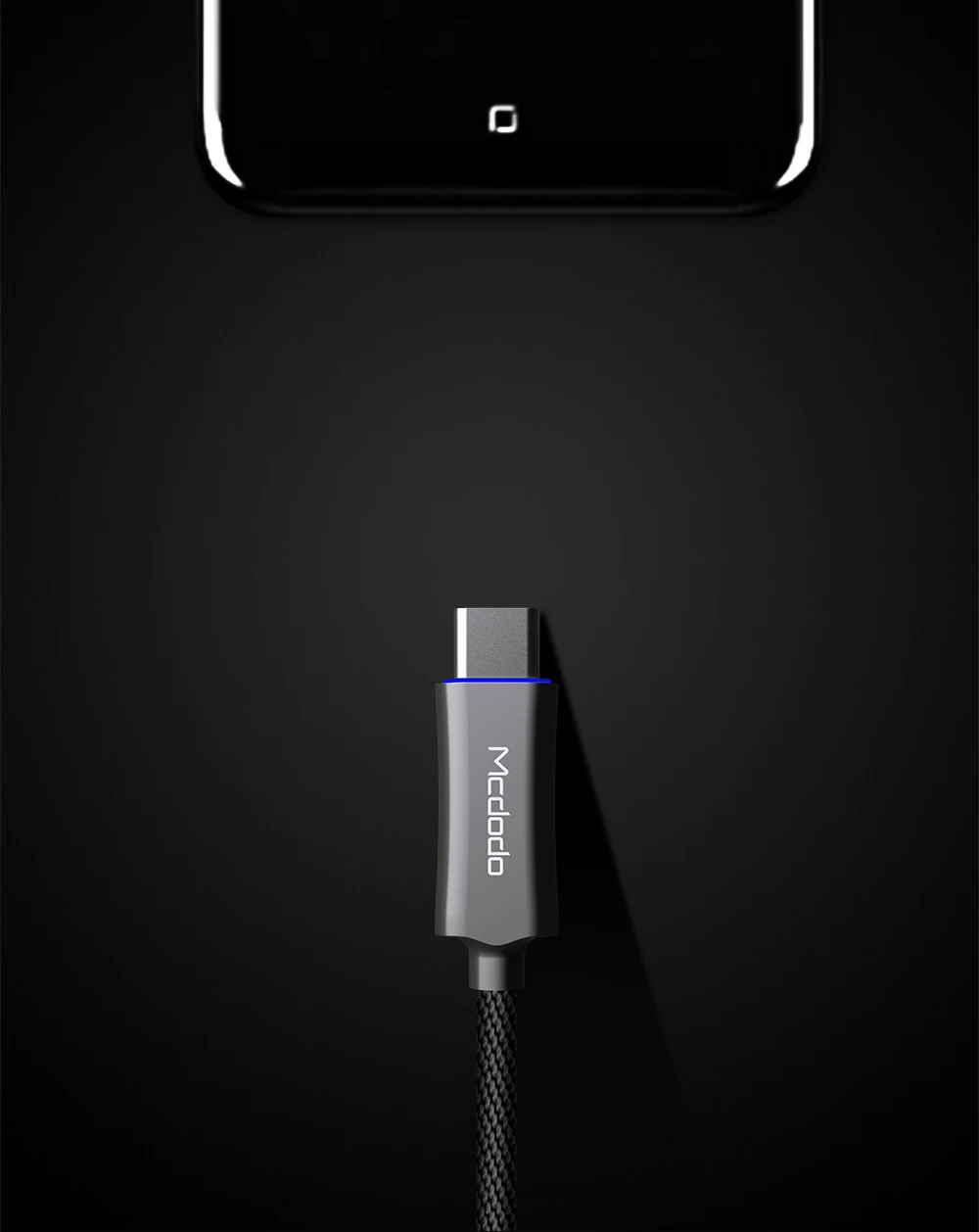 MCDODO Тип USB c быстрой зарядки автоотключения USB C кабель для Samsung Xiaomi OnePlus 5 со светодиодной подсветкой тип-c