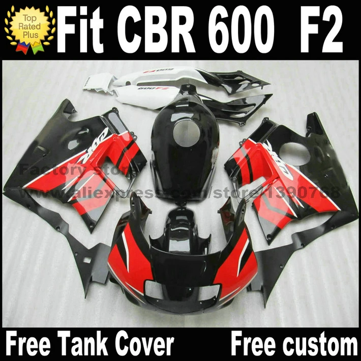 Full fairing kit for HONDA CBR 600 F2 1991 1992 1993 1994 fairings CBR600 91 92 93 94 red black