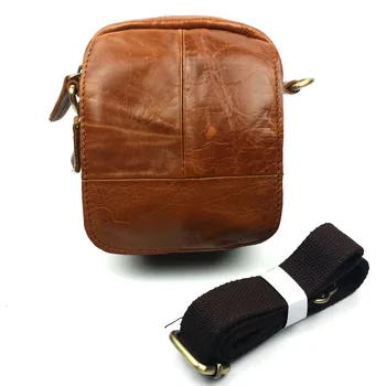 

Vintage Crazy Horse Oil Wax Genuine Leather Men Chest Pack Casual Small Bag CrossBody Shoulder Bag Leisure Travel Waist Packs