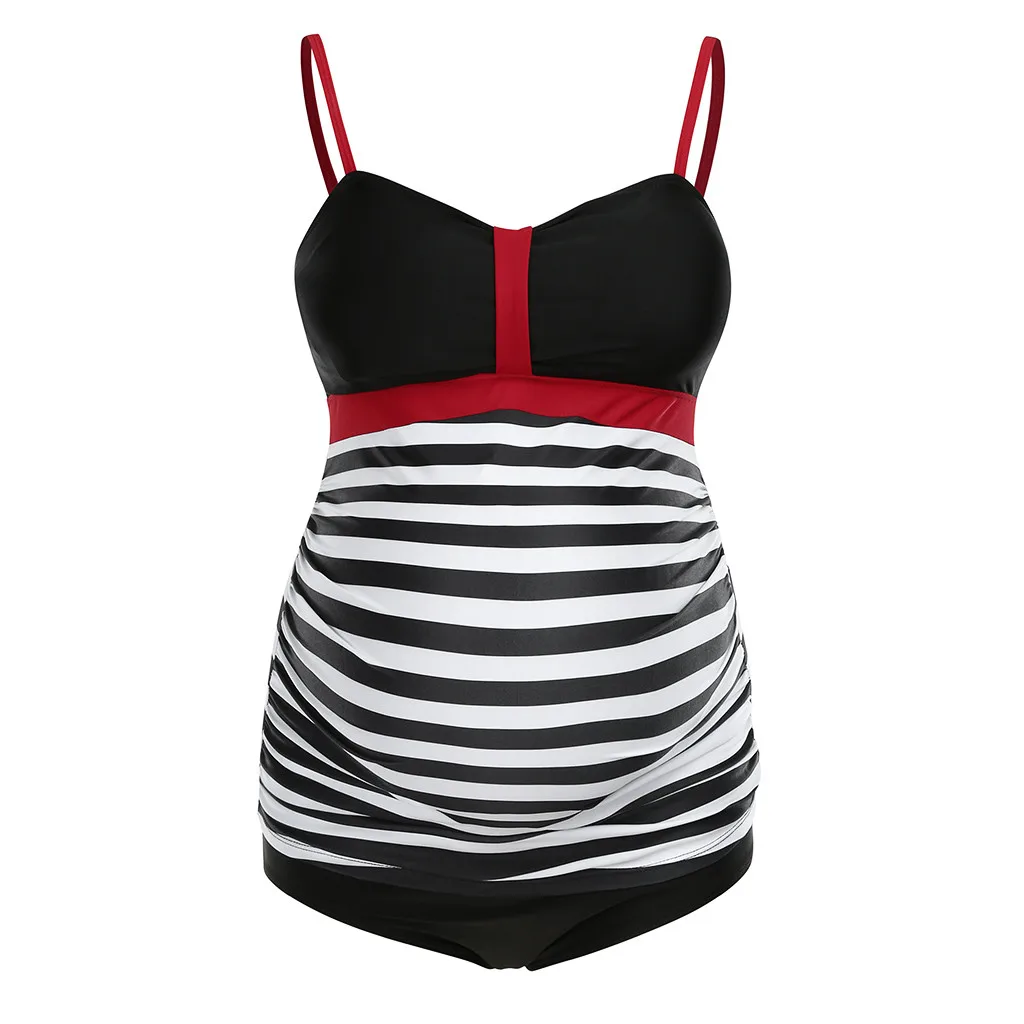 

Maternity Tankinis Women Push Up Floral Print Bikinis Swimsuit Beachwear Pregnant Suit Jumpsuit Spaghetti Strap #D1