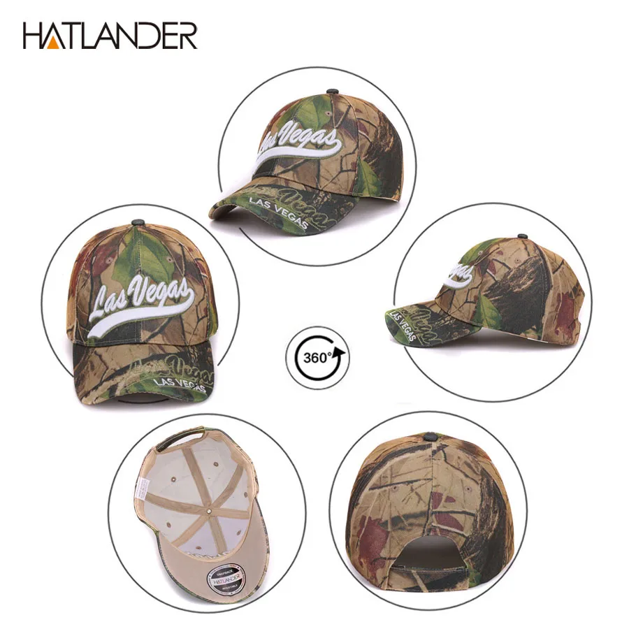 Hatlander Las Vegas leaf камуфляжные бейсболки летние шляпы для рыбалки gorras изогнутые буквы камуфляж Женская кепка для занятий спортом на открытом воздухе для мужчин