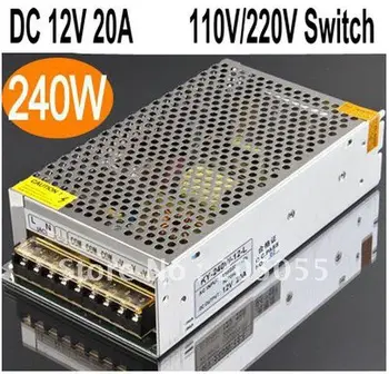 

12V 20A 240W Switching Power Supply Driver for LED Strip lights Display 220V/110V