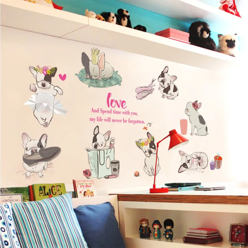 

Cute French Bulldog Wall Decal Sticker Removable Stickers Waterproof Mural Decals Room Decors Art Sticker